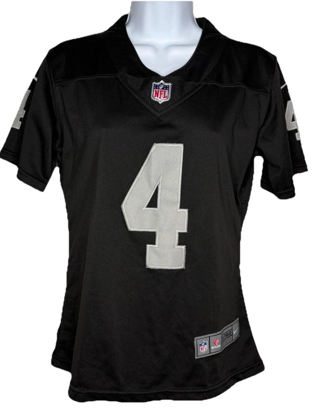 Raiders Black Jersey Nike On Field Womens Size S #4 Derek Carr Oakland Las Vegas